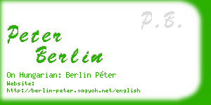peter berlin business card